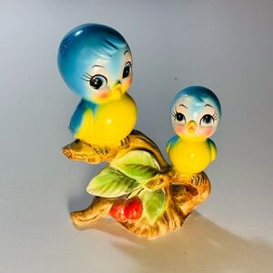 Vintage Porcelain Blue Birds Figurine